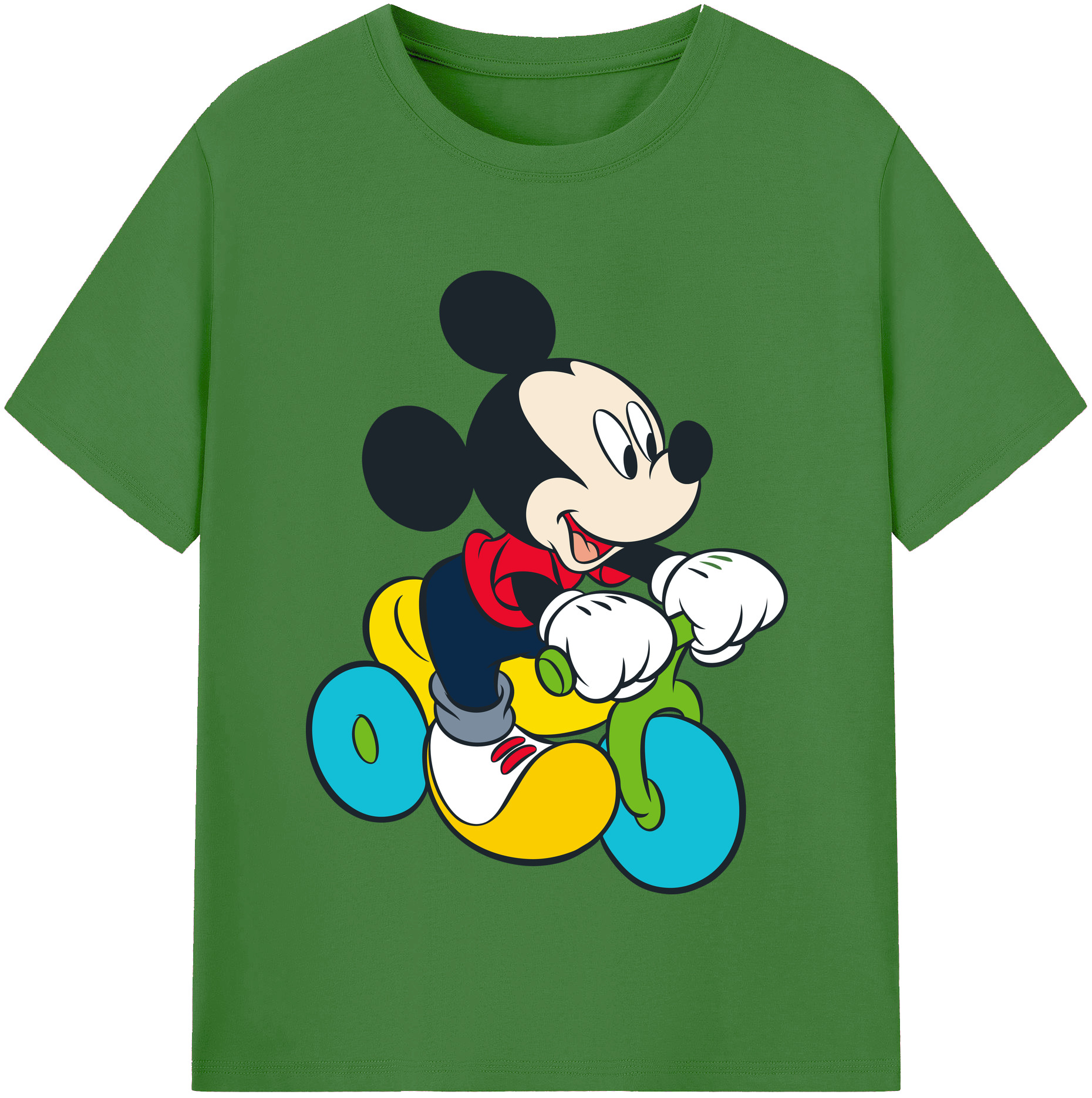 （画像用） ミッキーマウス Mickey Mouse レディースカジュアルプリントTシャツ（綿100％）